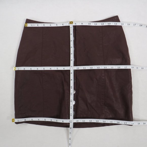 Free People Brown Faux Leather Skirt - Picture 6 of 6
